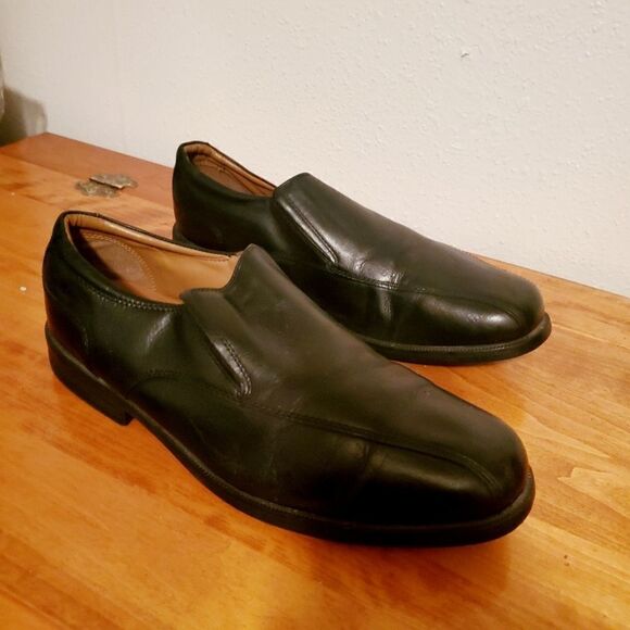 Clarks Leather Black Loafers Size 11.5 - Picture 3 of 10